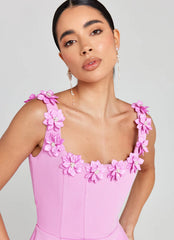 Ärmelloses Trägerkleid mit Blumenmuster