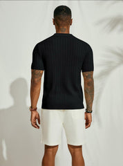 Sommerstrick „Elio“ – Herren-Poloshirt in Olivgrün