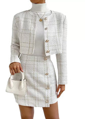 „Chérie Élégance – Zweiteiler in Rosé-Tweed”