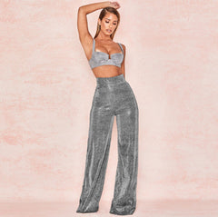 GlamSparkle High Waist Flared Pants