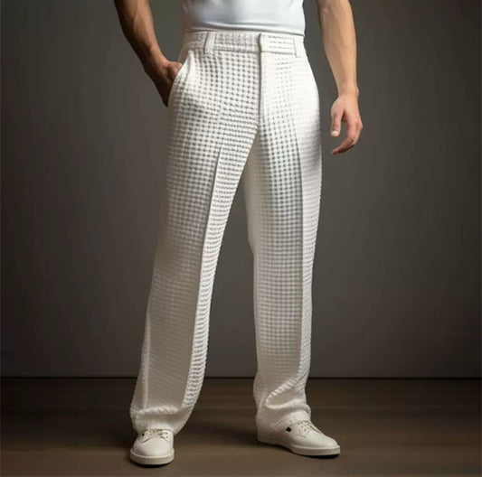 Strukturhose „Weißer Kubus“