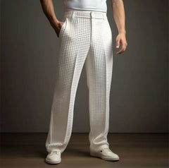 Strukturhose „Weißer Kubus“