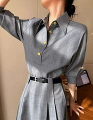 „Elegance Noir – Power Suit Blouse”