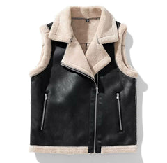 Luna Luxe Weste – Teddyfell trifft Kunstleder