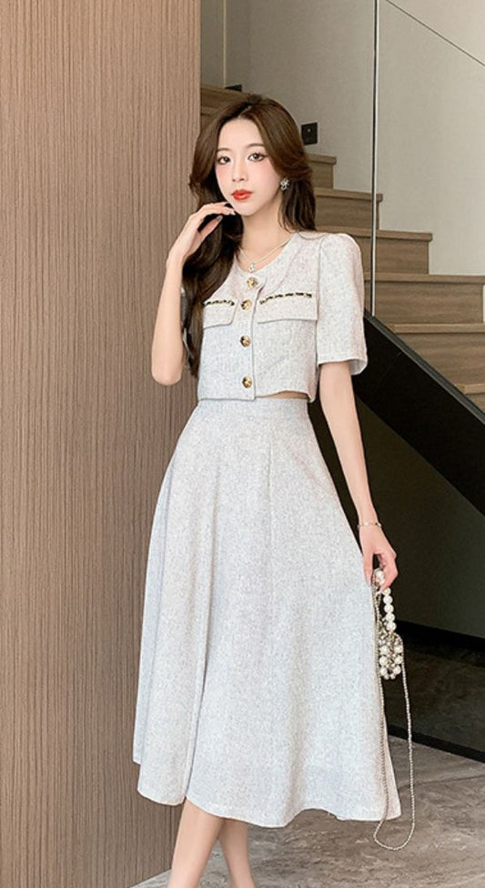 Eleganz Pur – Zweiteiler „Sophie“ in Cremegrau