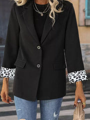 Lea Noir” – Eleganter Blazer mit Animal-Print-Akzent