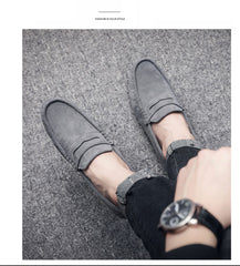 Grauer Velours-Loafer „Eliano“