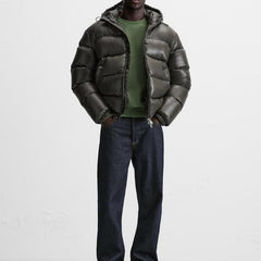 “Black Force Puffer” – Herren Pufferjacke in Glanzoptik | Welalux Men