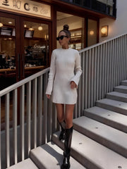 “Soft Elegance Knit Dress” – Geripptes Strickkleid mit Langarm | Welalux