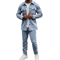 Eisblauer Takt – Herren Overshirt-Set