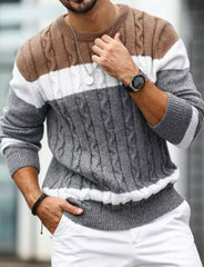 „Nordlicht Strick” – Herrenpullover mit Blockstreifen