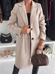 “Luxe Classic Coat” – Eleganter Wollmantel mit Knopfleiste | Welalux