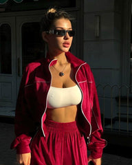 Samt Zweiteiler Lässig