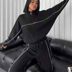 Bequemer Damen Hoodie & Jogger Trainingsanzug Set