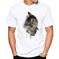 3D Katzen T-Shirt Herren