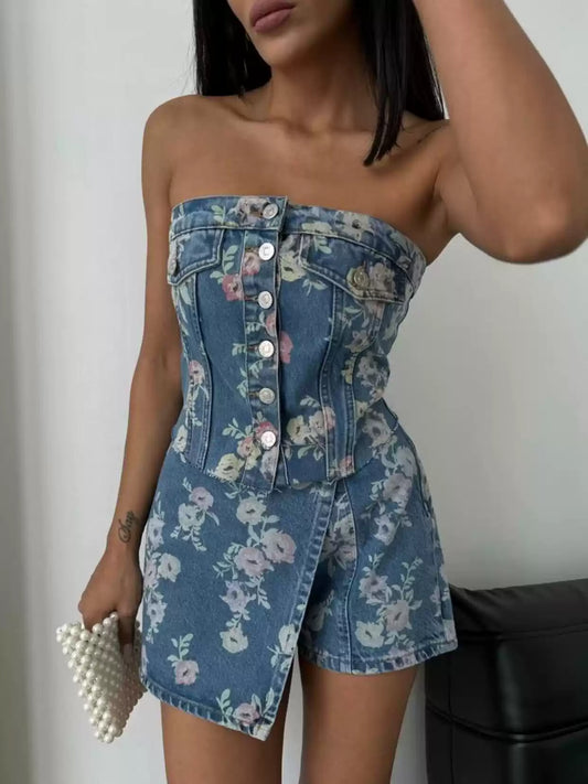 Rose Cowboy Zweiteiler im Amerikanischen Retro-Stil