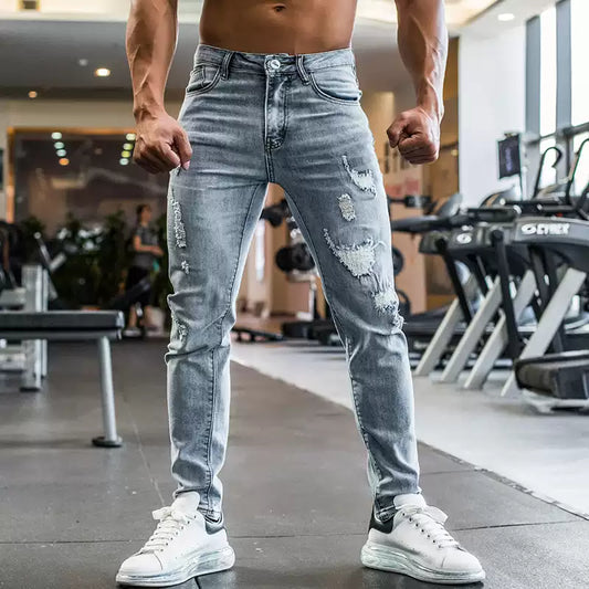 Iron Wolf Herren Fitness Jeans Skinny