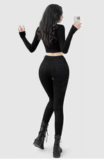 Damen Mid-Waist Röhrenjeans