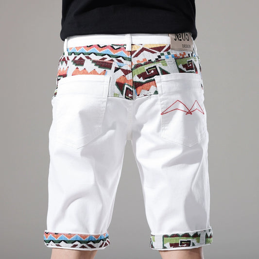 Sommerliche Bestickte Halblange Hose