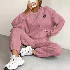 Damen Jacquard Strickanzug