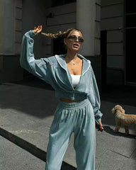 Samt Zweiteiler Lässig