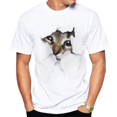 3D Katzen T-Shirt Herren