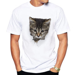 3D Katzen T-Shirt Herren