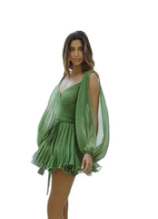 Chiffon-Kleid in Smaragdgrün