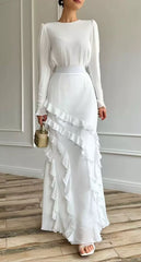 Elegantes Maxikleid mit Volants