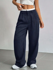 Lina Pinstripe Wide-Leg Pants