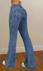 High Waist Flare Jeans „Classic Stonewash“