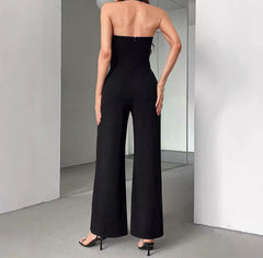 Elegant Chic Jumpsuit – Zweifarbiger Hingucker in Schwarz & Weiß