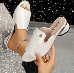 Eleganza Luxe – Damen Pantolette in Krokodil-Optik