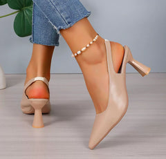 Elegant Chic – Slingback Pumps in Nude mit Trichterabsatz