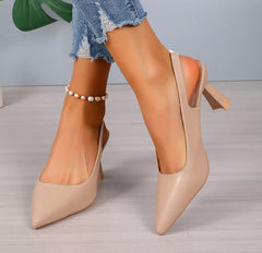 Elegant Chic – Slingback Pumps in Nude mit Trichterabsatz