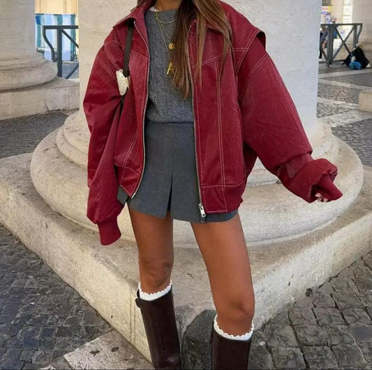 Urban Flair Oversize Jacket – Bordeaux Edition