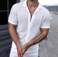 Luca Vento – Transparentes Sommerhemd mit Karostruktur