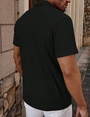 Schwarzstruktur“ – Sommerhemd in Textur-Optik