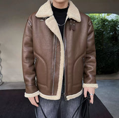 „Nordfell Aviator” – Herren Shearling-Fliegerjacke