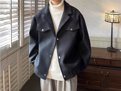 „Stadtschwarz“ – Herren Overshirt mit Wollanteil