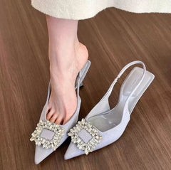 Luna Elegance – Slingback Pumps mit Strassverzierung