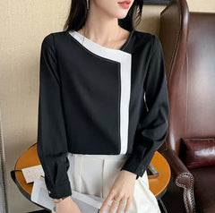 Moderne Eleganz – Zweifarbige Bluse „Lina“