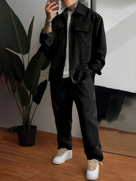 Cordklang – Herren-Cordset in Tannenschwarz