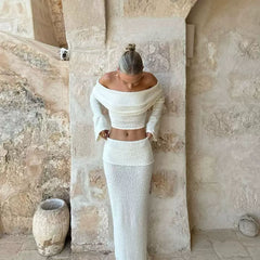 Élégance Blanche – Zweiteiler aus Bouclé