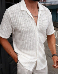 Schwarzstruktur“ – Sommerhemd in Textur-Optik