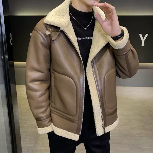 Lederflamme – Herrenjacke mit Teddyfutter