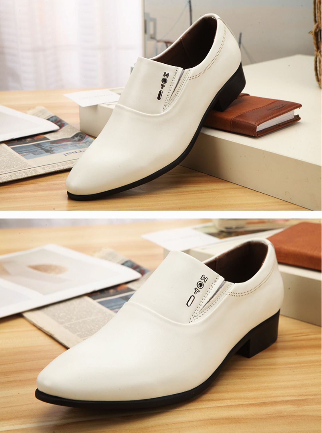 “Prestigo Bianco” – Eleganter Herren-Slipper in Weiß