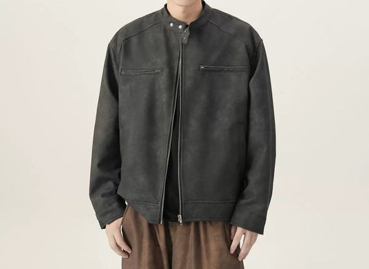 Nachtstreif“ – Herren-Lederjacke im Biker-Stil