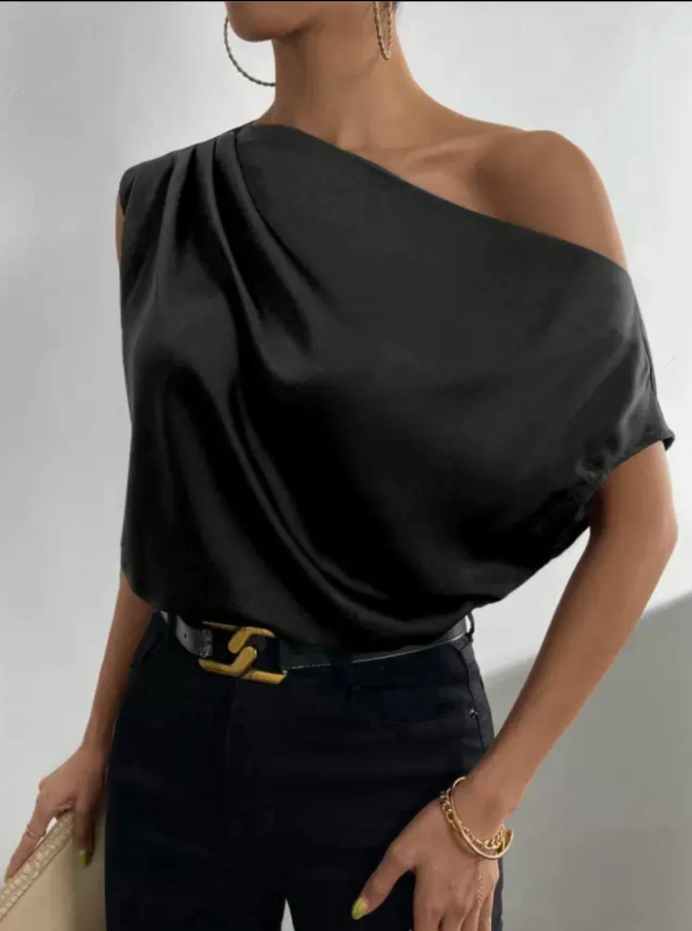 Eleganzia – Asymmetrische Schulterbluse