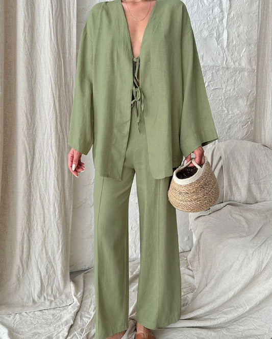 La Verde -Lounge-Set in Salbeigrün